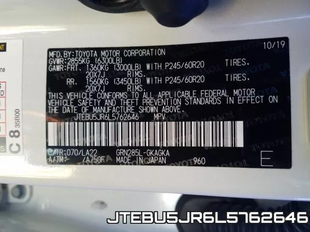 JTEBU5JR6L5762646 фото 2