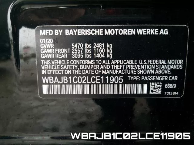 WBAJB1C02LCE11905 фото 2