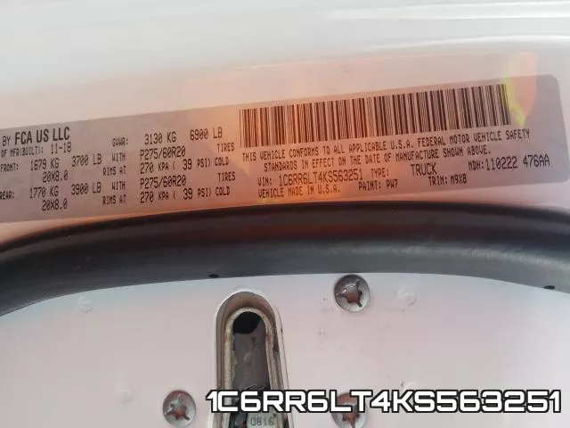 1C6RR6LT4KS563251 фото 2