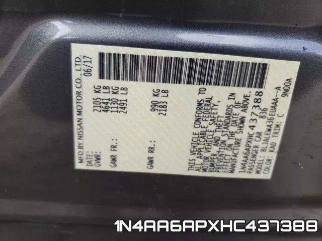 1N4AA6APXHC437388 фото 2