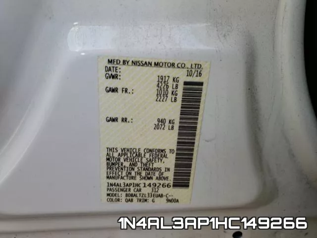 1N4AL3AP1HC149266 фото 2