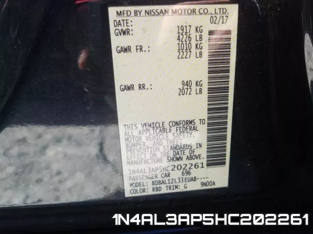 1N4AL3AP5HC202261 фото 2