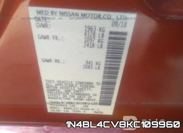 1N4BL4CV8KC109960 фото 10