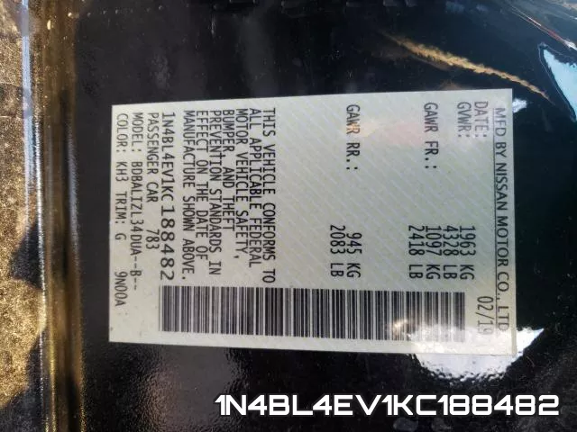 1N4BL4EV1KC188482 фото 2