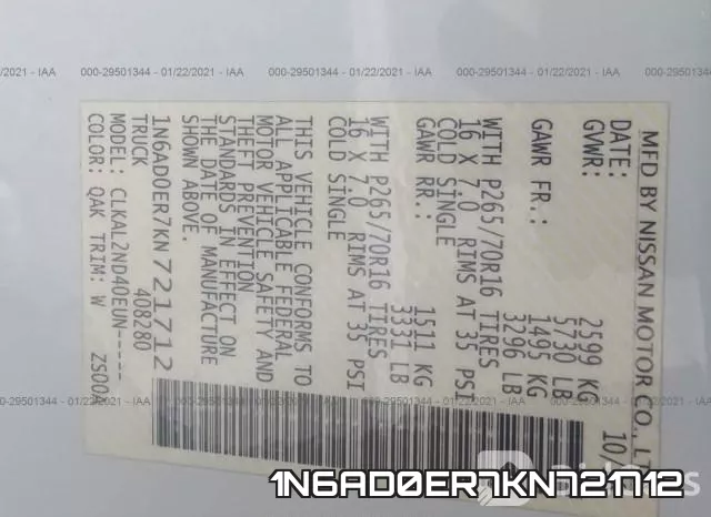 1N6AD0ER7KN721712 фото 10