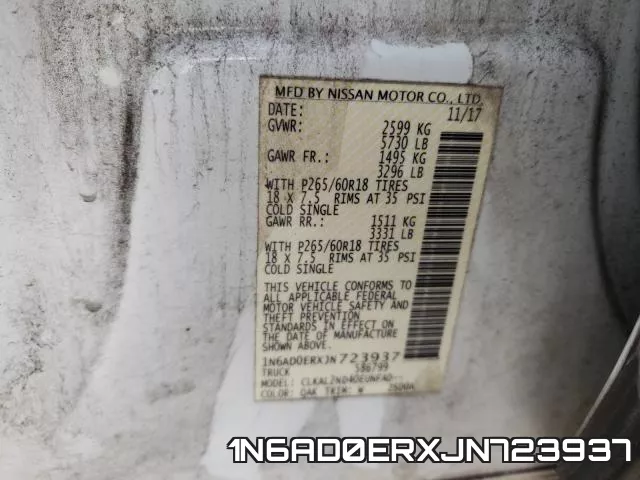 1N6AD0ERXJN723937 фото 2