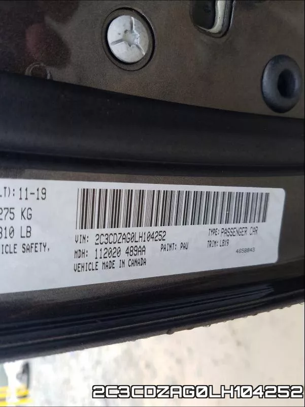 2C3CDZAG0LH104252 фото 2
