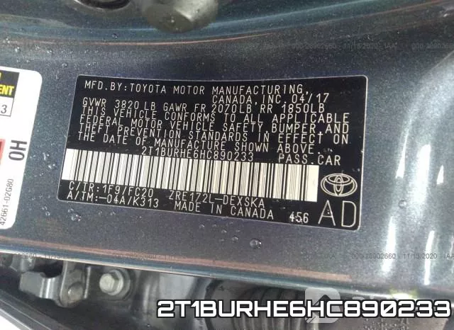 2T1BURHE6HC890233 фото 10