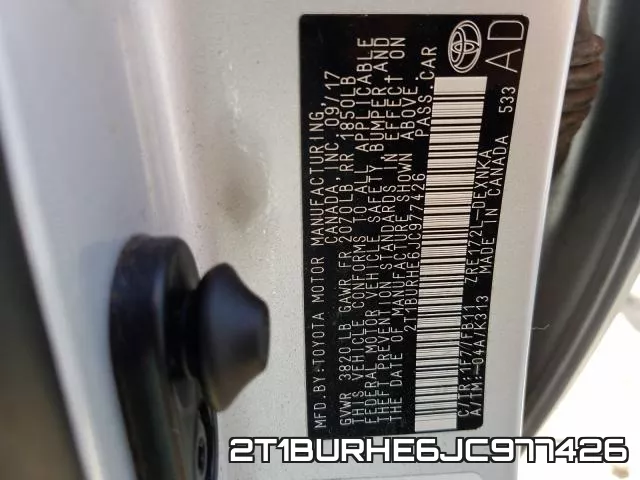 2T1BURHE6JC977426 фото 2