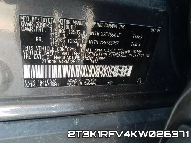 2T3K1RFV4KW026371 фото 2