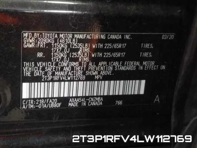 2T3P1RFV4LW112769 фото 2