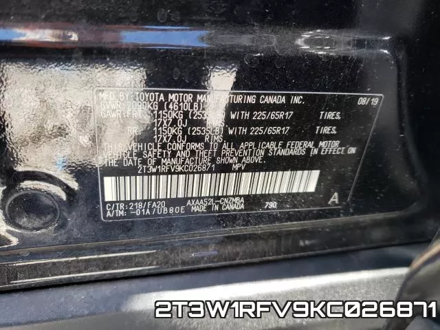 2T3W1RFV9KC026871 фото 2