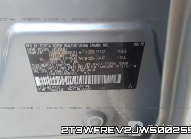 2T3WFREV2JW500255 фото 9