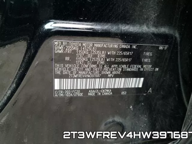 2T3WFREV4HW397687 фото 2