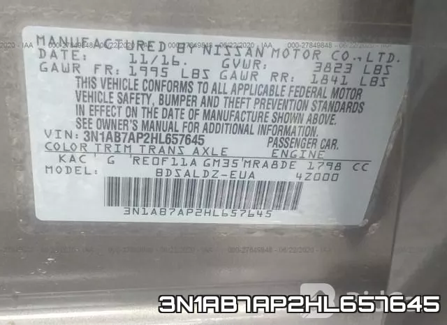 3N1AB7AP2HL657645 фото 10