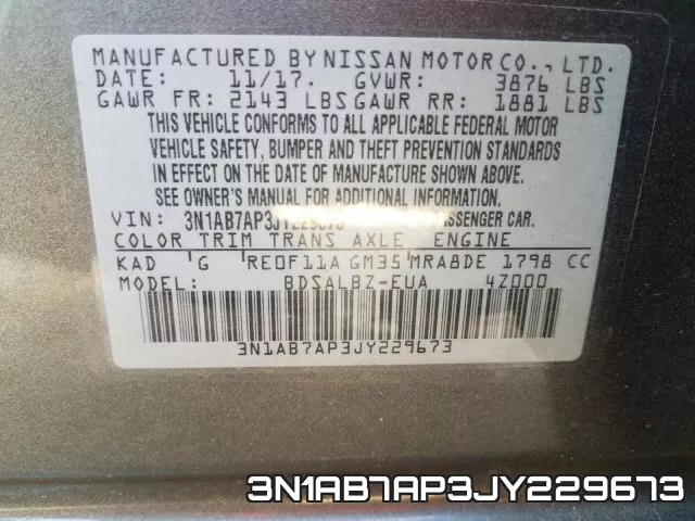 3N1AB7AP3JY229673 фото 2