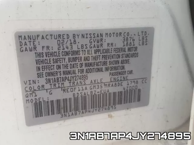 3N1AB7AP4JY274895 фото 2