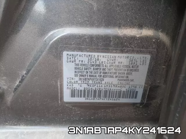 3N1AB7AP4KY241624 фото 2