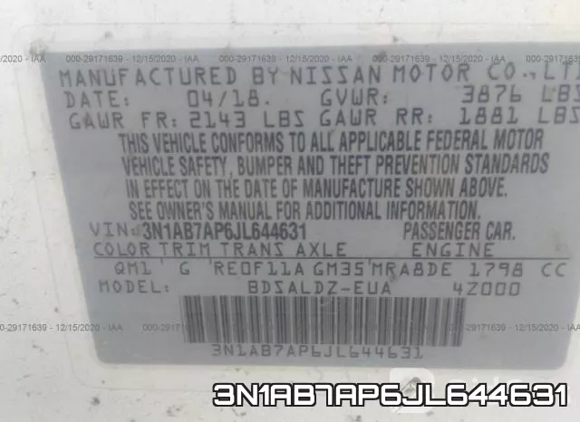 3N1AB7AP6JL644631 фото 8