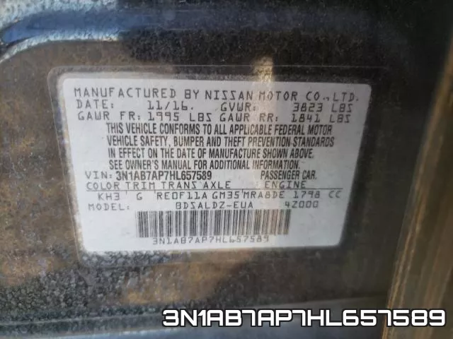 3N1AB7AP7HL657589 фото 2