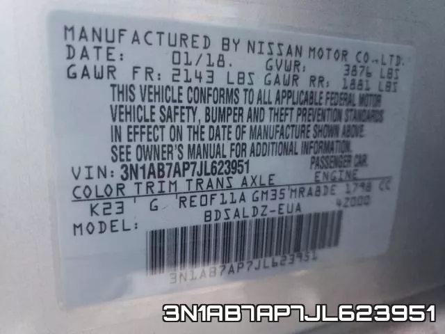 3N1AB7AP7JL623951 фото 2
