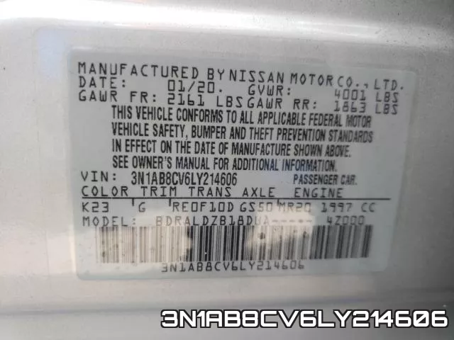 3N1AB8CV6LY214606 фото 2