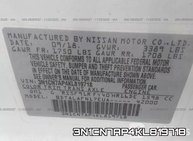 3N1CN7AP4KL819718 фото 10