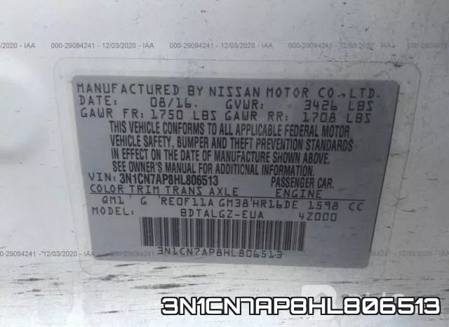 3N1CN7AP8HL806513 фото 9