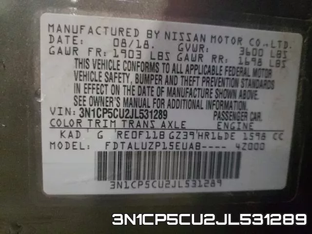 3N1CP5CU2JL531289 фото 2