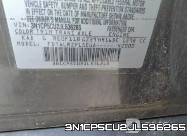 3N1CP5CU2JL536265 фото 9
