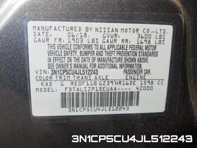 3N1CP5CU4JL512243 фото 2
