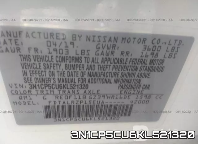 3N1CP5CU6KL521320 фото 10