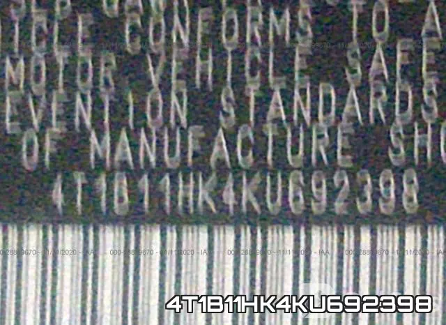 4T1B11HK4KU692398 фото 9