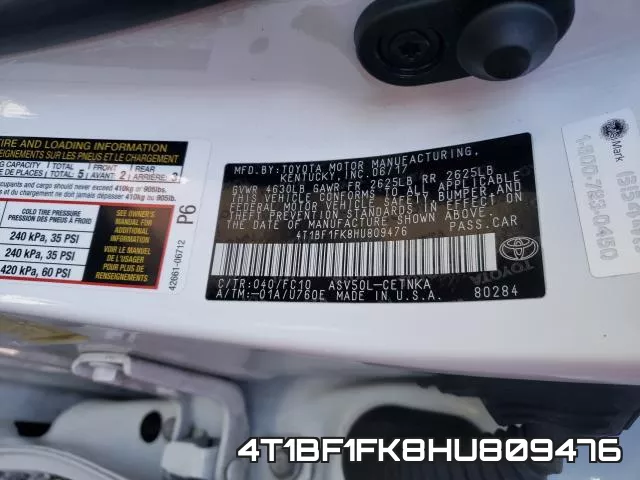 4T1BF1FK8HU809476 фото 2