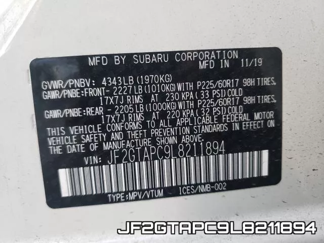 JF2GTAPC9L8211894 фото 2