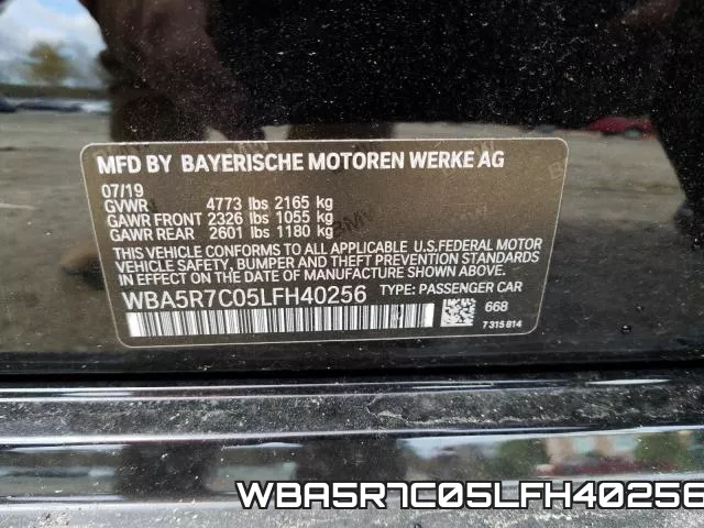 WBA5R7C05LFH40256 фото 2