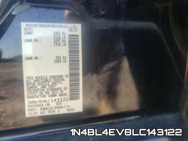 1N4BL4EV8LC143122 фото 2