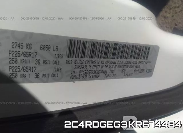 2C4RDGEG3KR674484 фото 8