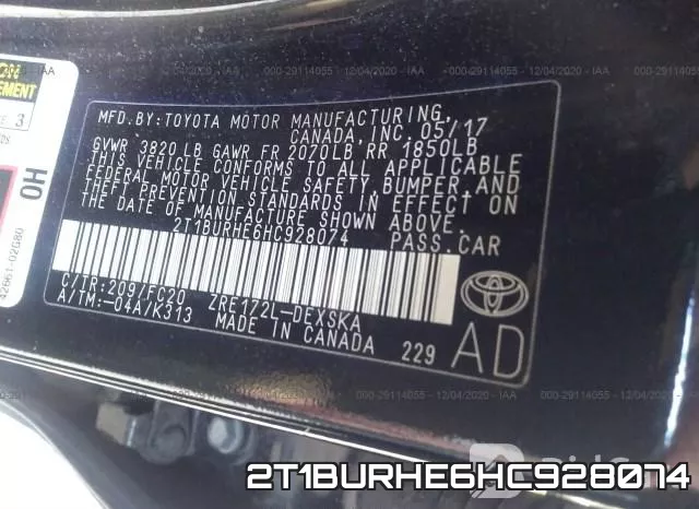 2T1BURHE6HC928074 фото 9