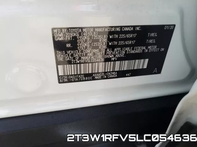 2T3W1RFV5LC054636 фото 2