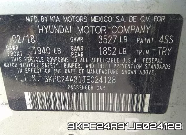 3KPC24A31JE024128 фото 9