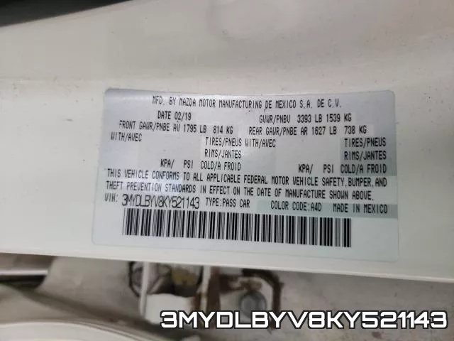 3MYDLBYV8KY521143 фото 2