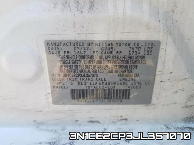 3N1CE2CP3JL357070 фото 2