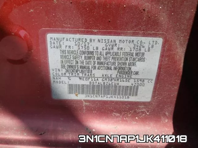 3N1CN7AP1JK411018 фото 2