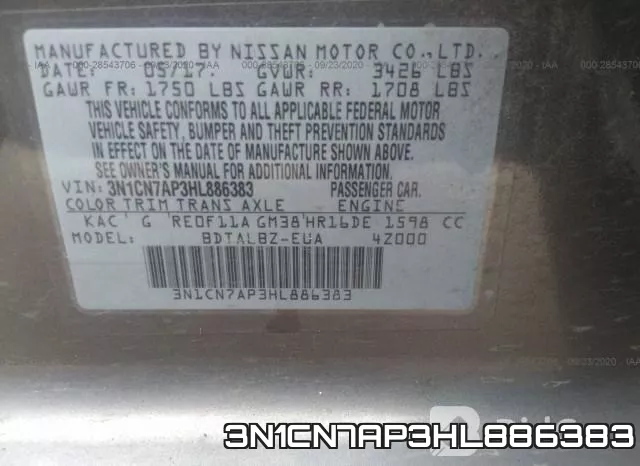 3N1CN7AP3HL886383 фото 9