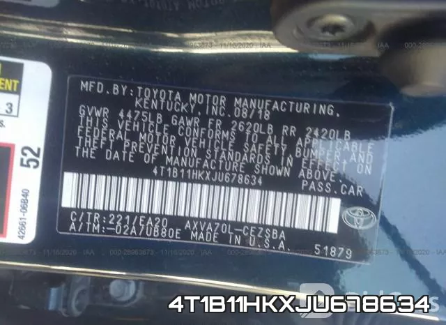4T1B11HKXJU678634 фото 10