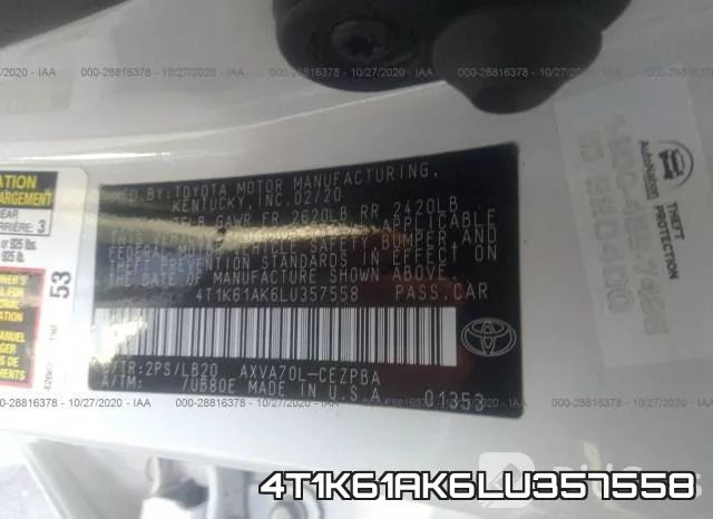 4T1K61AK6LU357558 фото 10