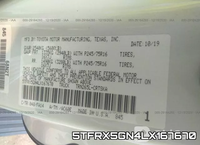 5TFRX5GN4LX167670 фото 9