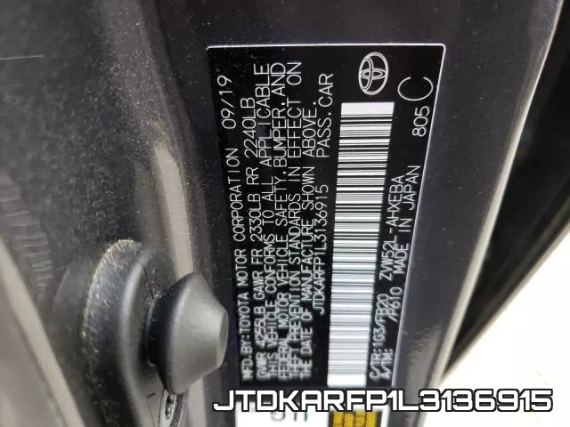 JTDKARFP1L3136915 фото 2