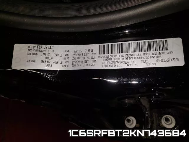 1C6SRFBT2KN743684 фото 2